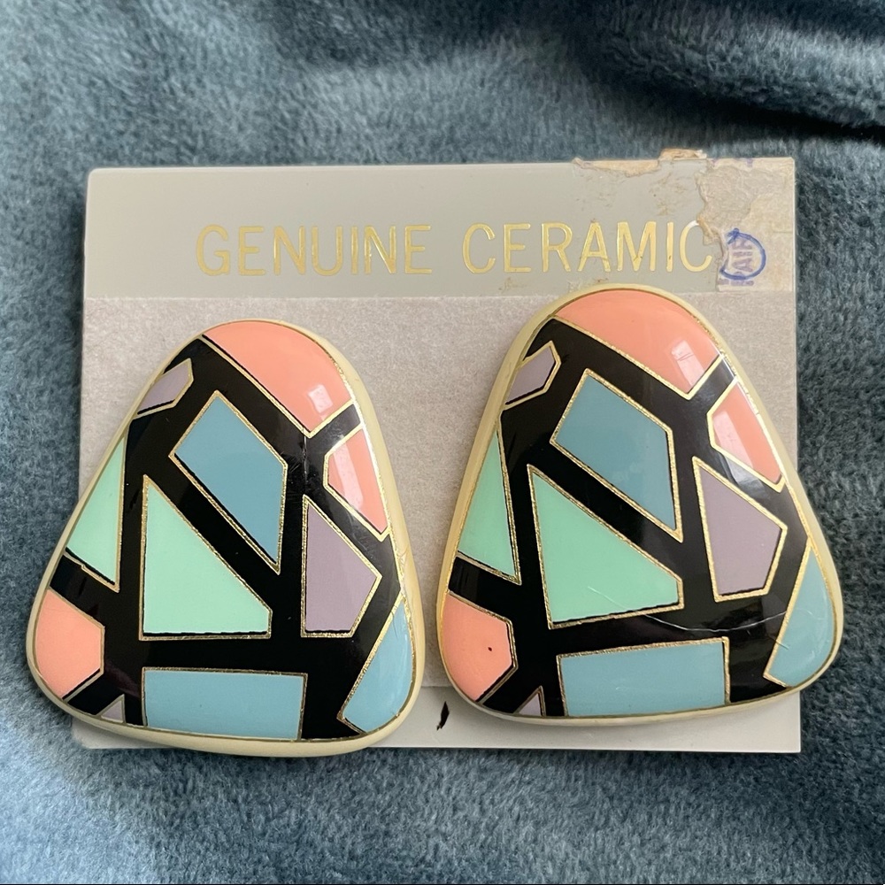 Vintage 80’s Ceramic Earrings
